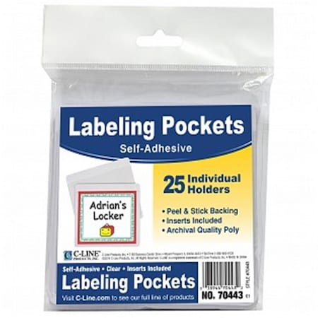 C-Line Products Self-Adhesive Labeling Pockets, Clear C-33464